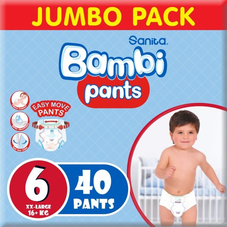 Sanita Bambi - Pants Jumbo Pack, Size 6, XX Large +16 KG, 40 Count