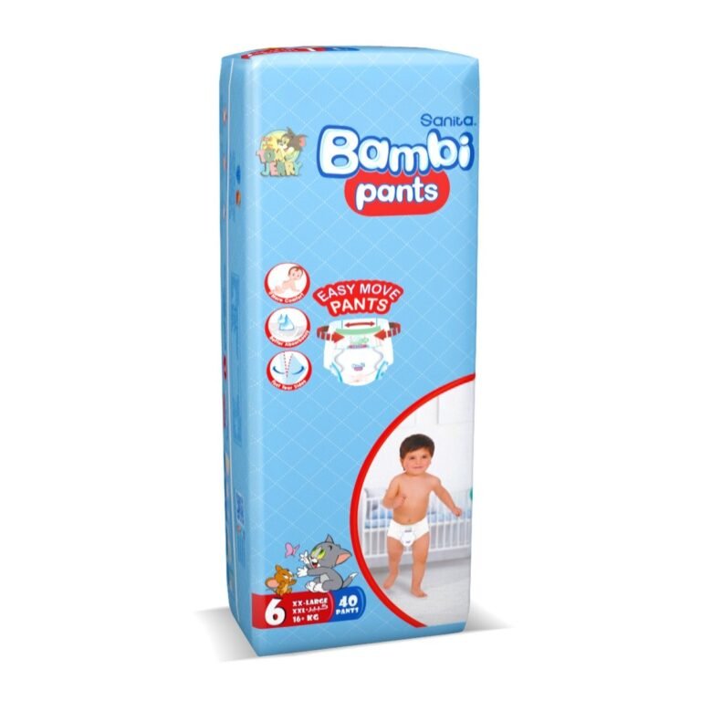 Sanita Bambi - Pants Jumbo Pack, Size 6, XX Large +16 KG, 40 Count