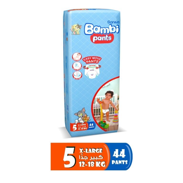 Sanita Bambi - Pants Jumbo Pack, Size 5, X Large 12-18 KG, 44 Count