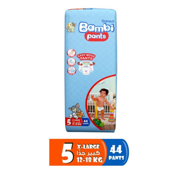 Sanita Bambi – Pants Jumbo Pack, Size 5, X Large 12-18 KG, 44 Count