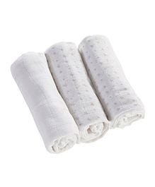Kinder Valley – White 3 Pack Muslin Cloths