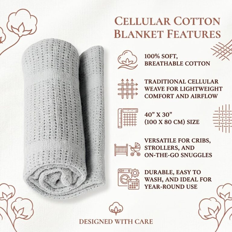 lulujo - Cellular Baby Blanket - Grey