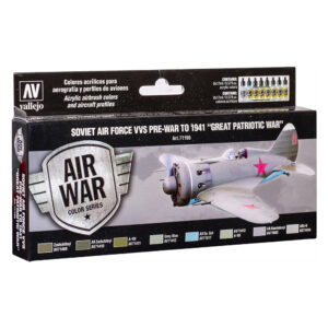 Vallejo – 71.196 Air War Color Series Soviet Air Force VvS Pre War To 1941 Great Patrioric War 8pc Set