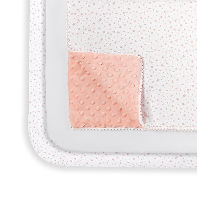 Nini Baby 3-Piece Bassinet Bedding Set, Soft Cotton, Fits Bassinet Up to 50x80 cm, Elegant Pink