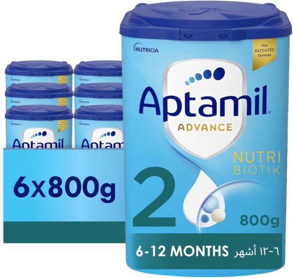 Aptamil advance 2 follow on formula palm oil free 6 12 months 800 g each pack of 6