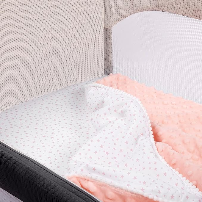 Nini Baby 3-Piece Bassinet Bedding Set, Soft Cotton, Fits Bassinet Up to 50x80 cm, Elegant Pink