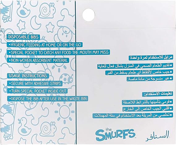 Smurfs - Disposable Bibs, Box of 30pcs (Bundle of 3)