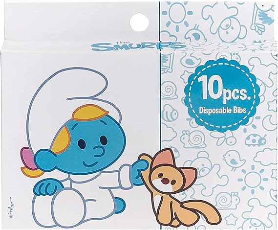 Smurfs - Disposable Bibs, Box of 10pcs (Bundle of 2)