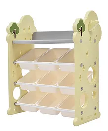 Little Angel - Toys Organizer Cabinet With 9 Bins & Hook - Green