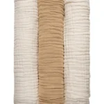 Anvi Baby – 100% Organic Cotton Muslin Bath Towel – Cloud & Sand – 3pcs