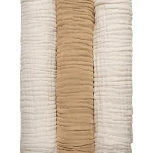 Anvi Baby – 100% Organic Cotton Muslin Bath Towel – Cloud & Sand – 3pcs