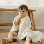 Anvi Baby – 100% Organic Cotton Muslin Bath Towel – Cloud & Sand – 3pcs