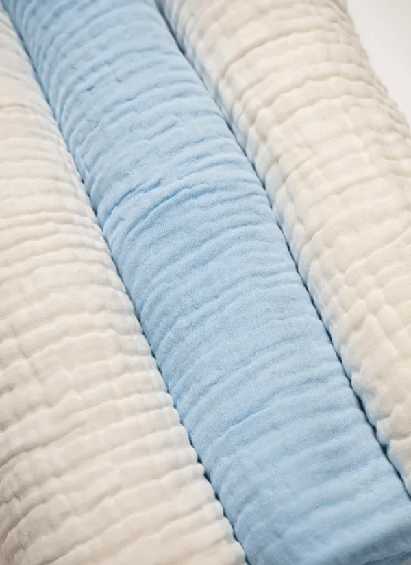Anvi Baby – 100% Organic Cotton Muslin Bath Towel – Cloud & Sky – 3pcs