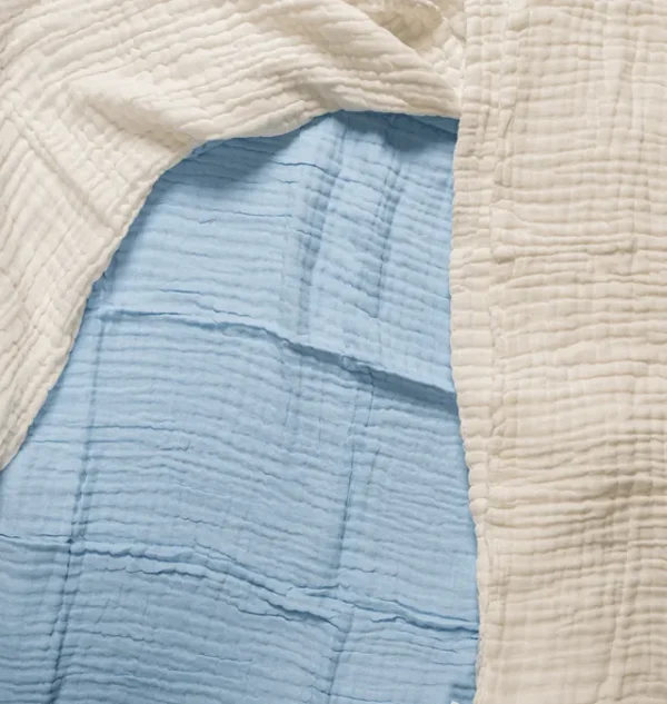 Anvi Baby – 100% Organic Cotton Muslin Bath Towel – Cloud & Sky – 3pcs