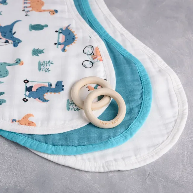 Anvi Baby - Burp & Bib Cloth - Pack of 3 - Dino Circus