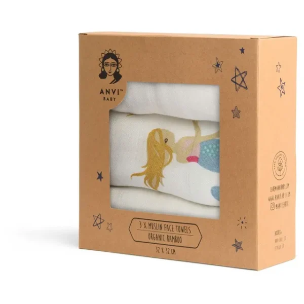 Anvi Baby – Face Cloth – Pack of 3 – Mermaids