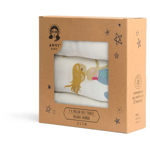 Anvi Baby - Face Cloth - Pack of 3 - Mermaids