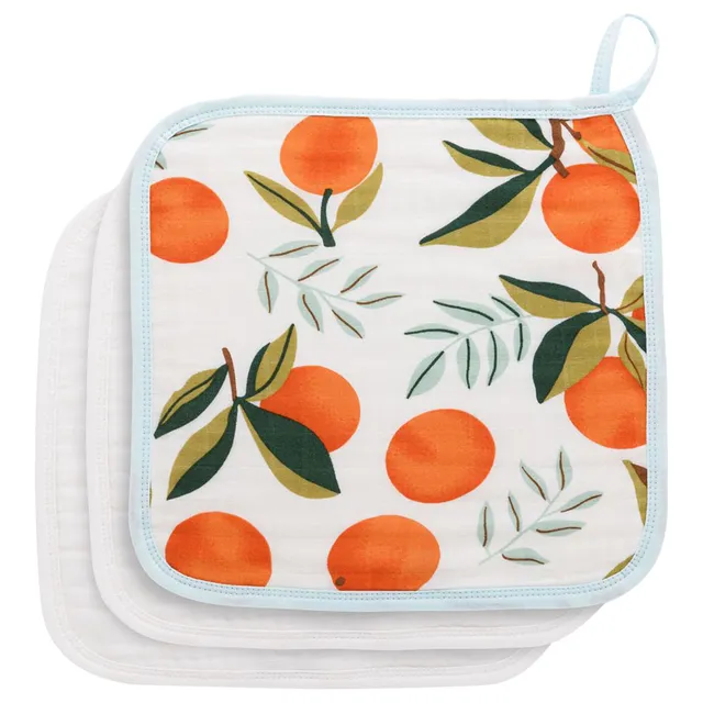 Anvi Baby - Face Cloth - Pack of 3 - Orange Orchard
