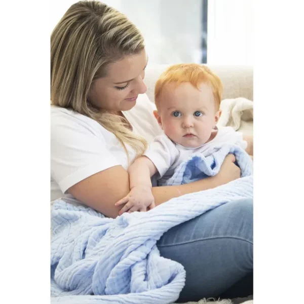 Anvi Baby – Organic 6 Layered Muslin Bath Towel – Blue