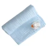 Anvi Baby – Organic 6 Layered Muslin Bath Towel – Blue