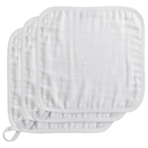 Anvi Baby – Organic Bamboo Face Cloth Pack Of 3 – White