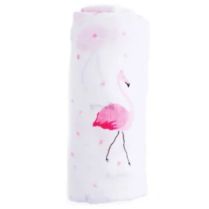 Anvi Baby – Organic Bamboo Muslin Swaddle Wrap – Flamingo