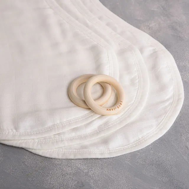 Anvi Baby - Organic Burp & Bib Cloth Pack Of 3 - White