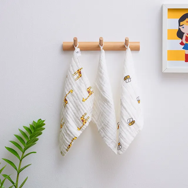 Anvi Baby - Organic Muslin Face Cloth 3pc - Yellow Creatures