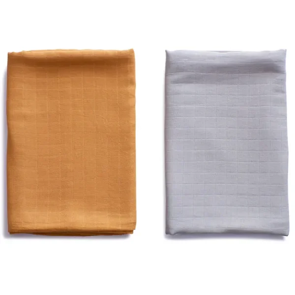 Anvi Baby – Organic Muslin Swaddle 2pc – Smoky Sun