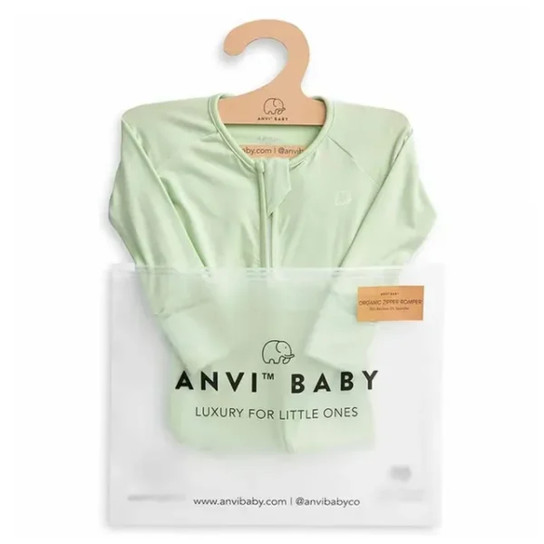 Anvi Baby – Organic Zipper Sleepsuit – Light Mint_6-12M