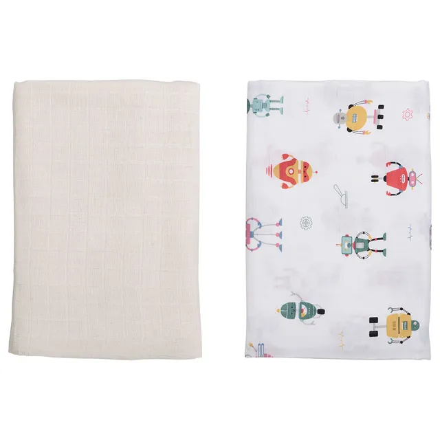 Anvi Baby - Set Of 2 Organic Bamboo Swaddle - Lunar Robots