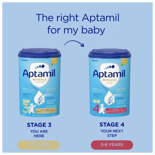 Aptamil advance junior 3 milk formula palm oil free 1 3 years 800 g