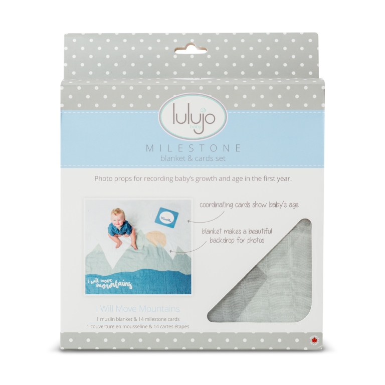 Lulujo Baby's First Year Blanket & Card Set - I Will Move Mountains