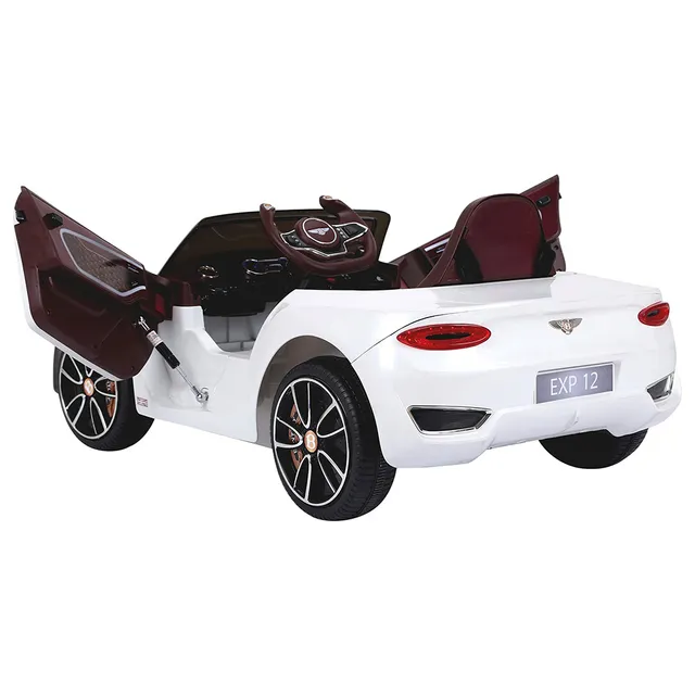 Bentley 12V Ride-On Car for Kids – White - Licensed Electric Vehicle with Remote Control, Music & LED Lights