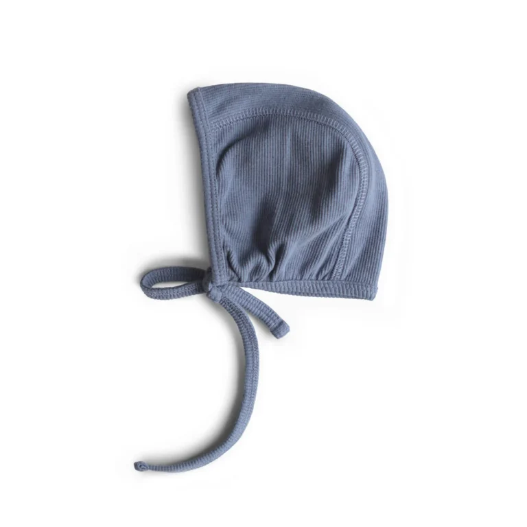 Mushie - Ribbed Baby Bonnet Tradewinds