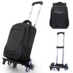 Eazy Kids – 16” Backpack w/ Universal School Bag Trolley – Black