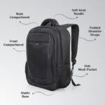 Eazy Kids – 16” Backpack w/ Universal School Bag Trolley – Black