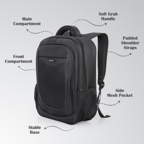 Eazy Kids – 16” Backpack w/ Universal School Bag Trolley – Black