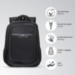 Eazy Kids – 16” Backpack w/ Universal School Bag Trolley – Black