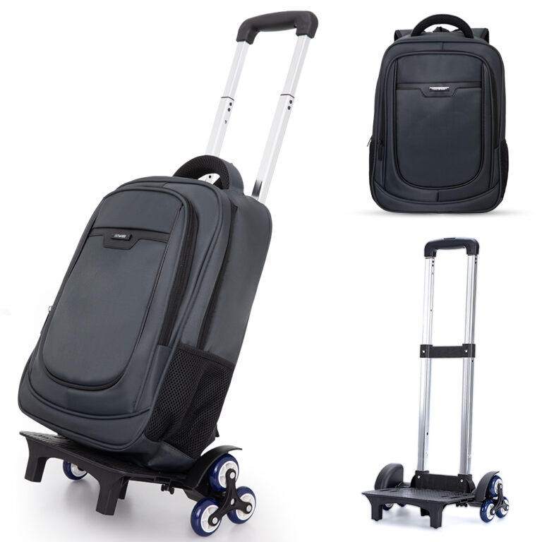 Eazy Kids - 16” Backpack w/ Universal School Bag Trolley – Grey