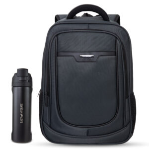 Eazy Kids – 16” Backpack w/ Stainless Steel Water Bottle 710ml – Grey