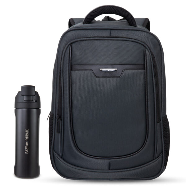 Eazy Kids – 16” Backpack w/ Stainless Steel Water Bottle 710ml – Grey