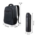 Eazy Kids – 16” Backpack w/ Stainless Steel Water Bottle 710ml – Grey