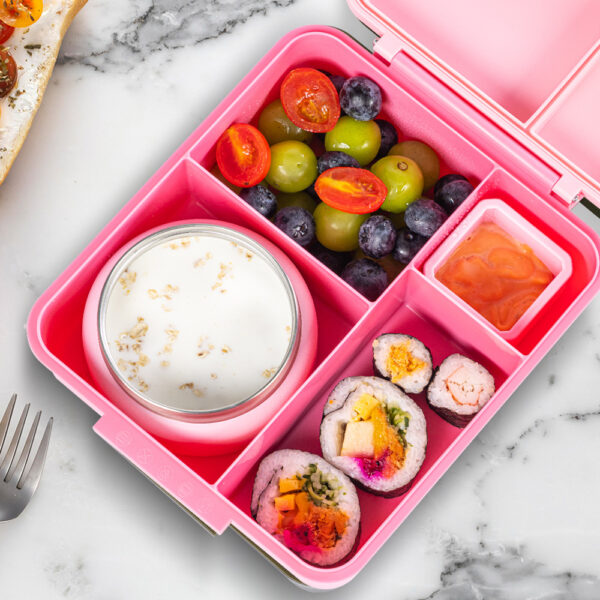 Eazy Kids – Insulated Lunch Bag w/ Jumbo Bento Lunch Box – Pink