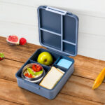 Eazy Kids – Insulated Lunch Bag w/ Jumbo Bento Lunch Box – Grey