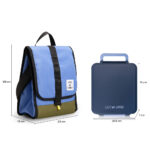 Eazy Kids – Insulated Lunch Bag w/ Jumbo Bento Lunch Box – Grey