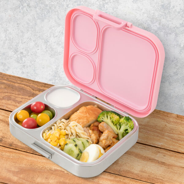 Eazy Kids – Premium Stainless Steel Lunch Box w/ Insulated Lunch Bag – Pink