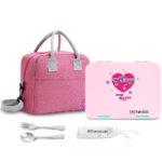 Eazy Kids Convertible Bento Lunch Box w/ Insulated Lunch Bag – Always Believe Pink