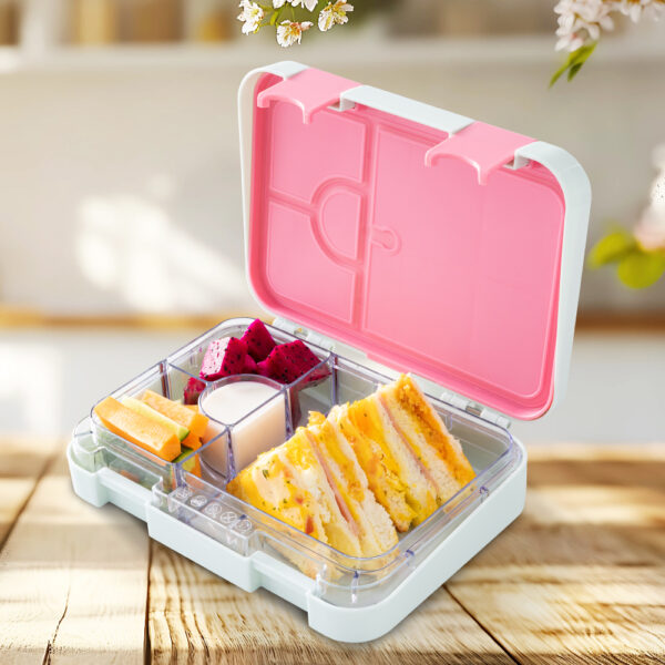 Eazy Kids – 4 Compartment Bento Lunch Box w/ Insulated Lunch Bag & Water Bottle 750ml – Bicycle Mint