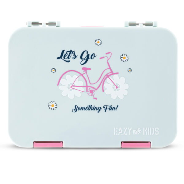 Eazy Kids – 4 Compartment Bento Lunch Box w/ Insulated Lunch Bag & Water Bottle 750ml – Bicycle Mint